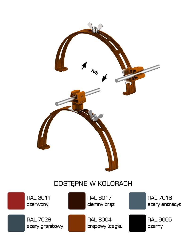 AN-15P/LA/-N Uchwyt gąsior.rozsuw.Z-zatrz. H=3,5cm /LA/ brązowy
