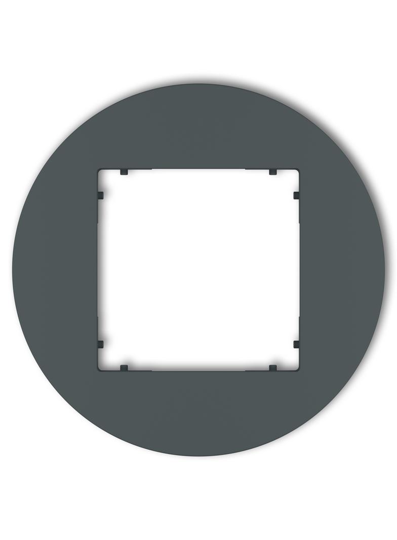 MINI Ramka uniwersalna pojedyncza okrągła z tworzywa grafitowy mat