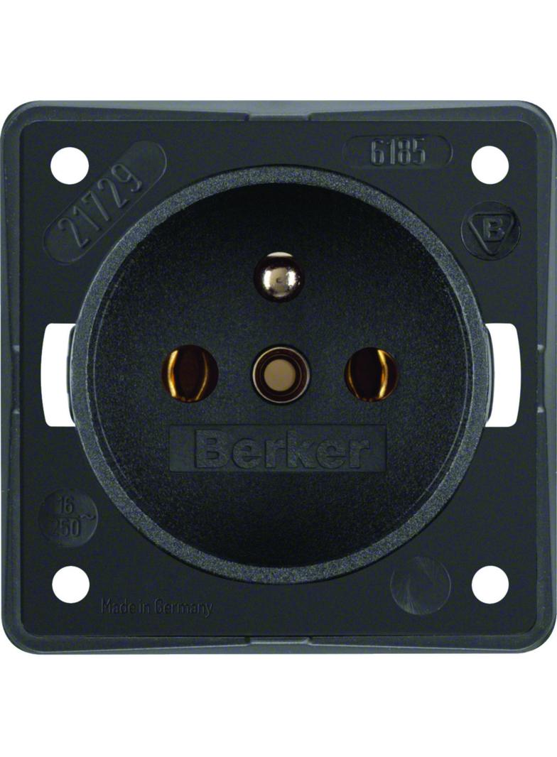 BERKER Integro Flow Gniazdo z uziemieniem antracyt 961852505 HAGER