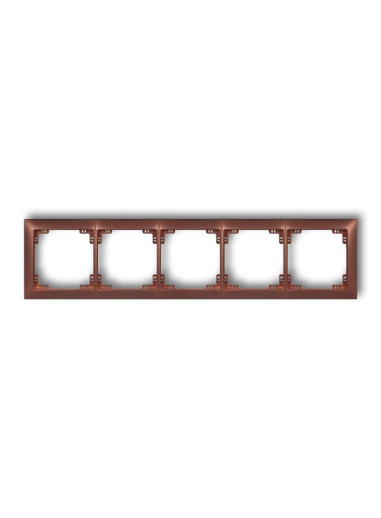DECO Ramka pięciokrotna z tworzywa DECO Soft brązowy metalik 9DRSO-5 KARLIK