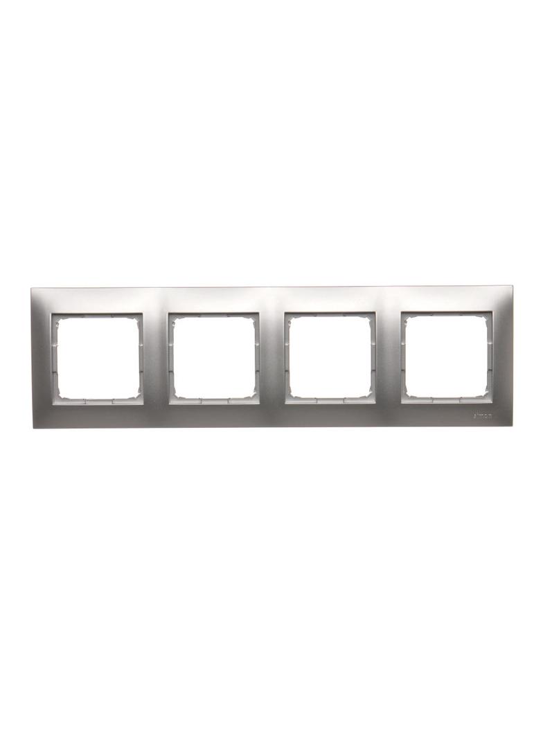 Simon 54 Premium Ramka 4-krotna PREMIUM do puszek karton-gips IP20 / IP44 srebrny mat DRK4/43 KONTAKT
