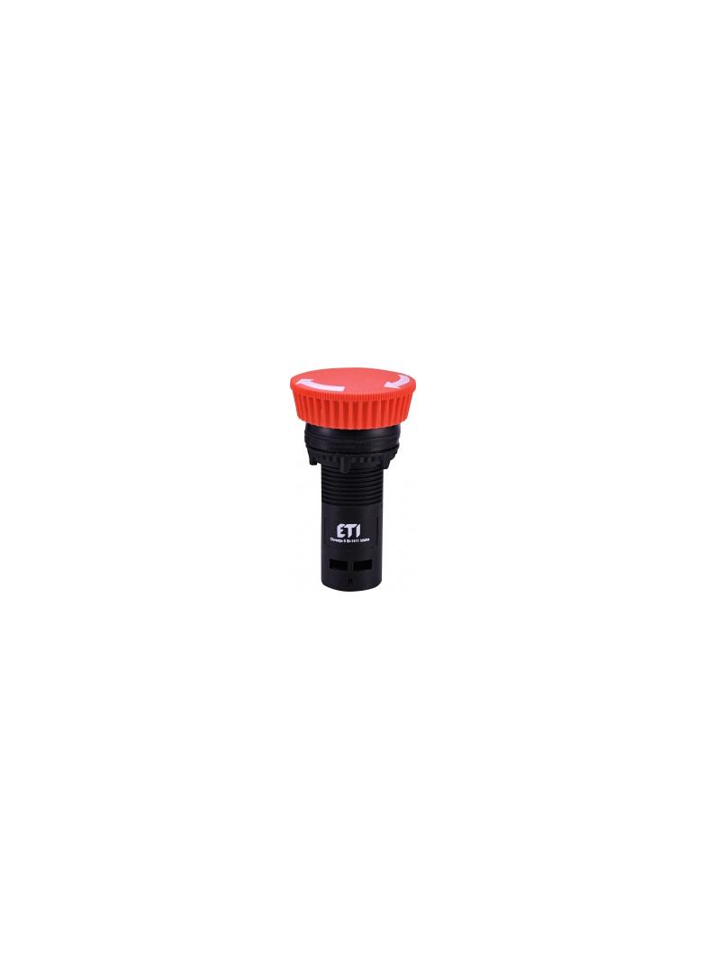 Przycisk kompaktowy z guzikiem-grzybek, odryglowywany przez obrót, 1NC, czerwony ECM-T01-R 004771483 ETI