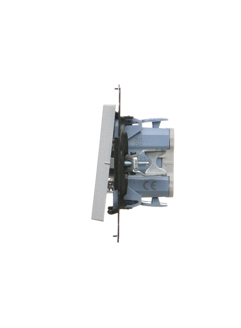 Simon 55 Przycisk zwierny pojedynczy zwierny bez piktogramu szybkozłączka Aluminium mat TP1.01/143 KONTAKT