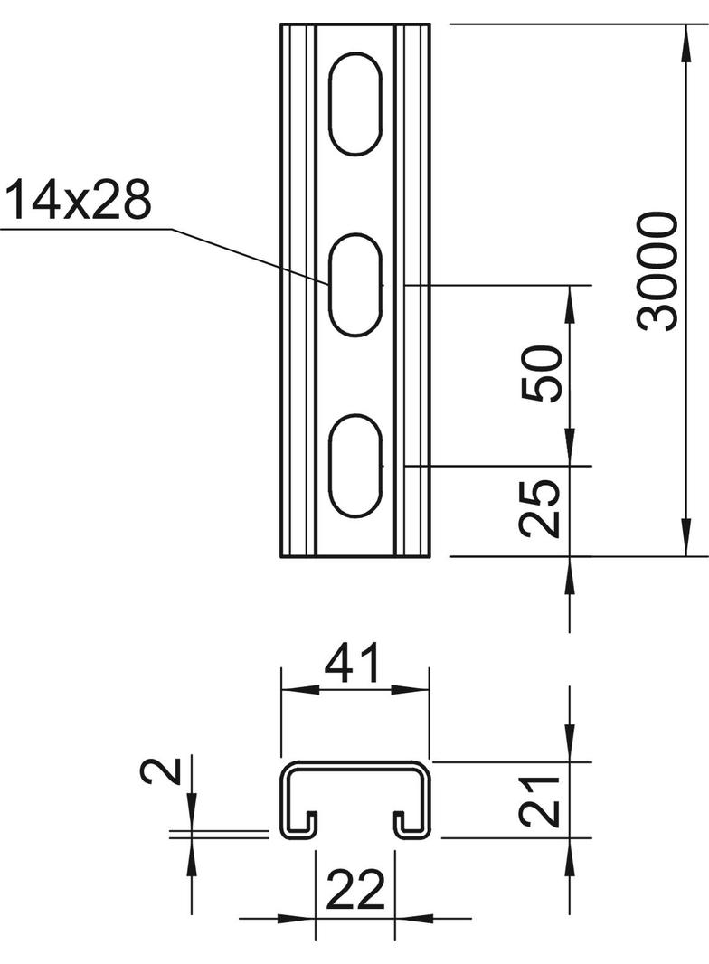 MS 21 L 3M V4A, Szyna profilowa