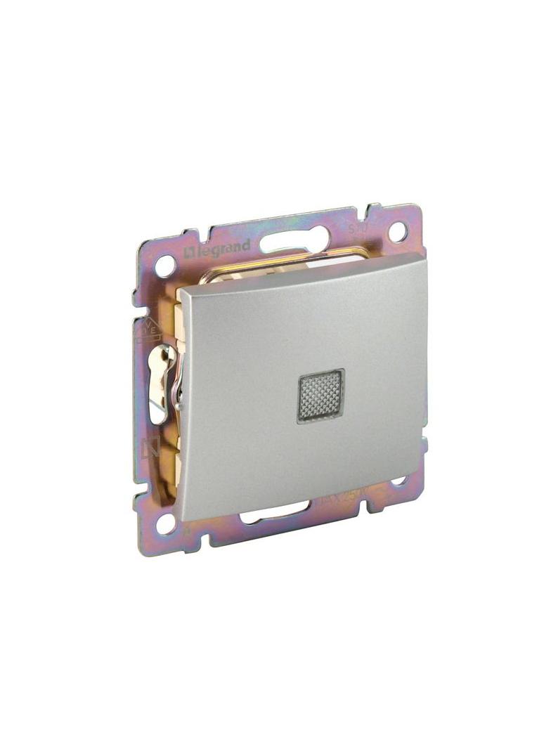 VALENA ŁĄCZNIK SCHODOWY PODŚWIETLANY 10AX-250~ ALUMINIUM, Legrand