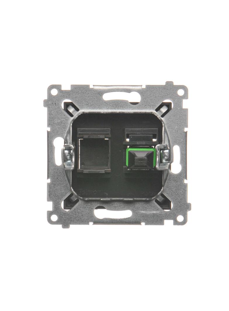 Simon 54 Gniazdo światłowodowe / optyczne pojedyncze SC/APC brąz mat