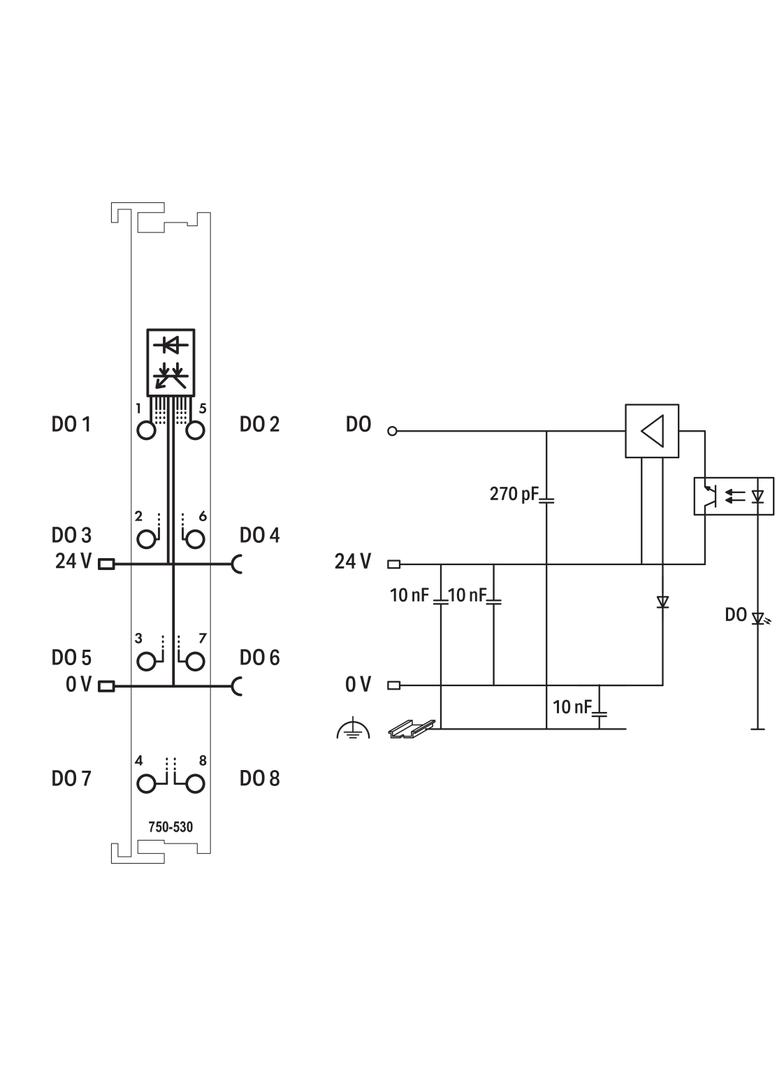 moduł 8DO 24V DC 0,5A/T WAGO