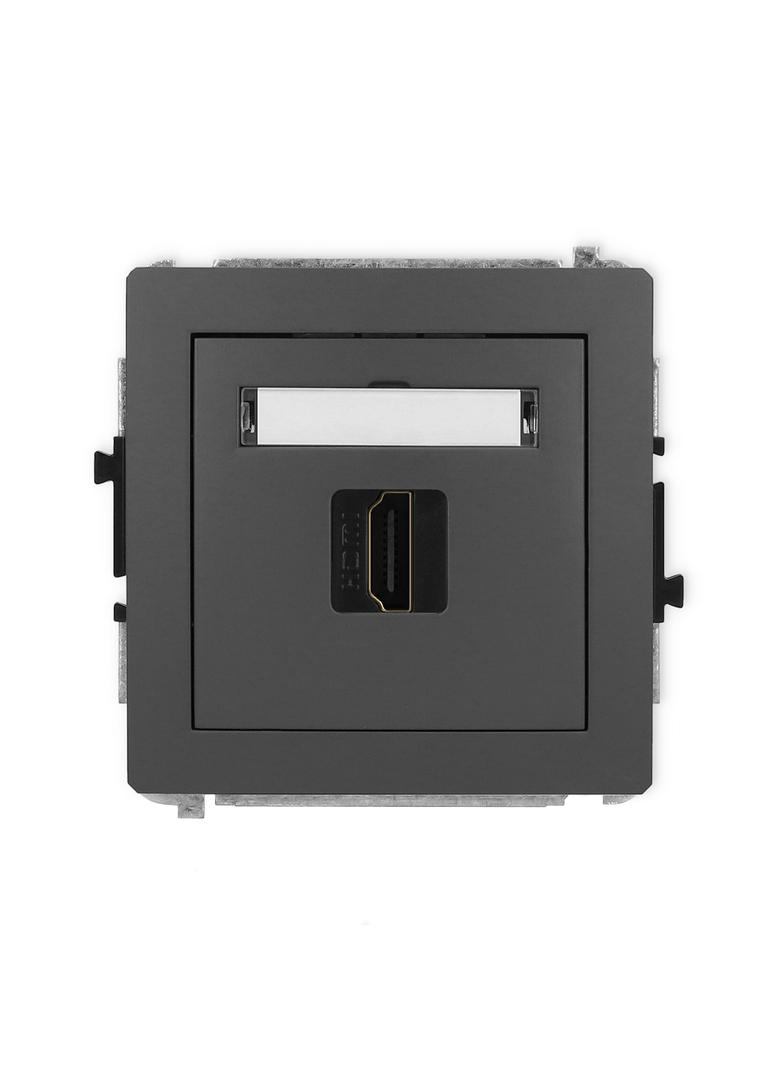 DECO Mechanizm gniazda pojedynczego HDMI 2.0 grafitowy mat