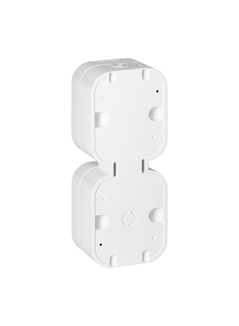 Gniazdo podwójne natynkowe 2x2P+Z, bryzgoszczelne z klapką, pionowe B2, IP54, NT-6B2/P, biały