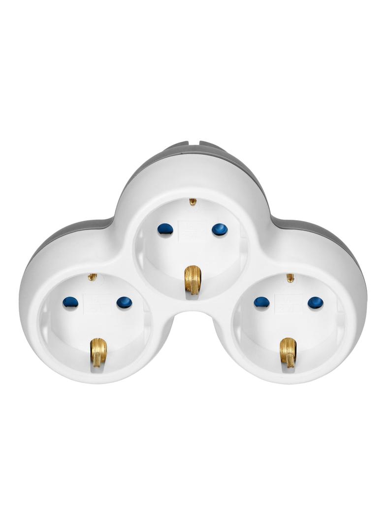 Rozgałęźnik 3x2P+Z (Schuko), biało-szary OR-AE-13239(GS) ORNO