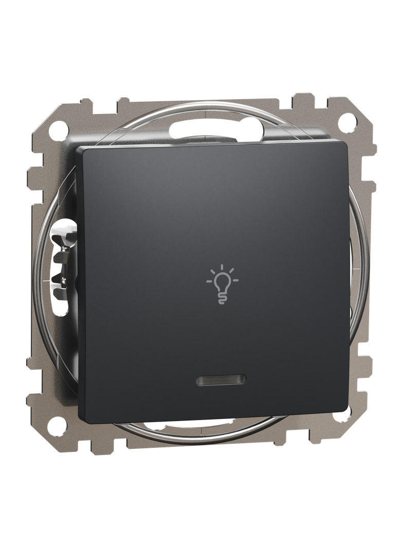 Sedna Design & Elements, przycisk światło z podświetleniem, czarny antracyt