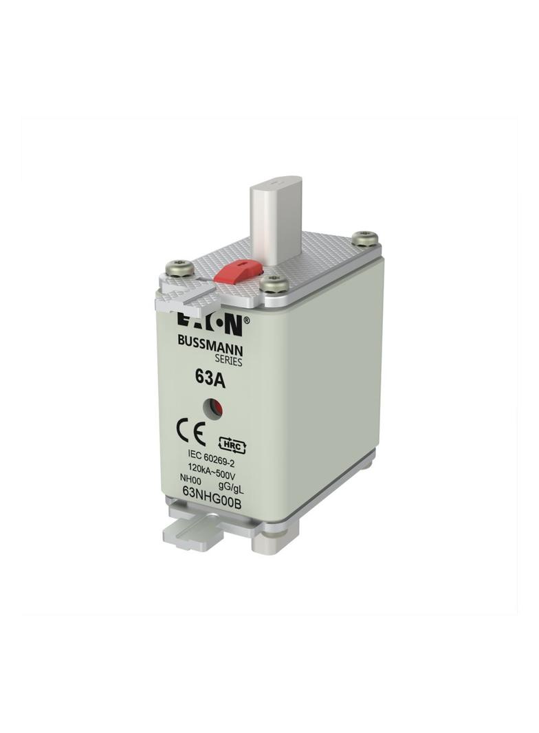 BUSSMANN 63A 500V NH00 GG Wkładka NH00 63A 500V GL/GG podwójny wskaźnik 63NHG00B EATON