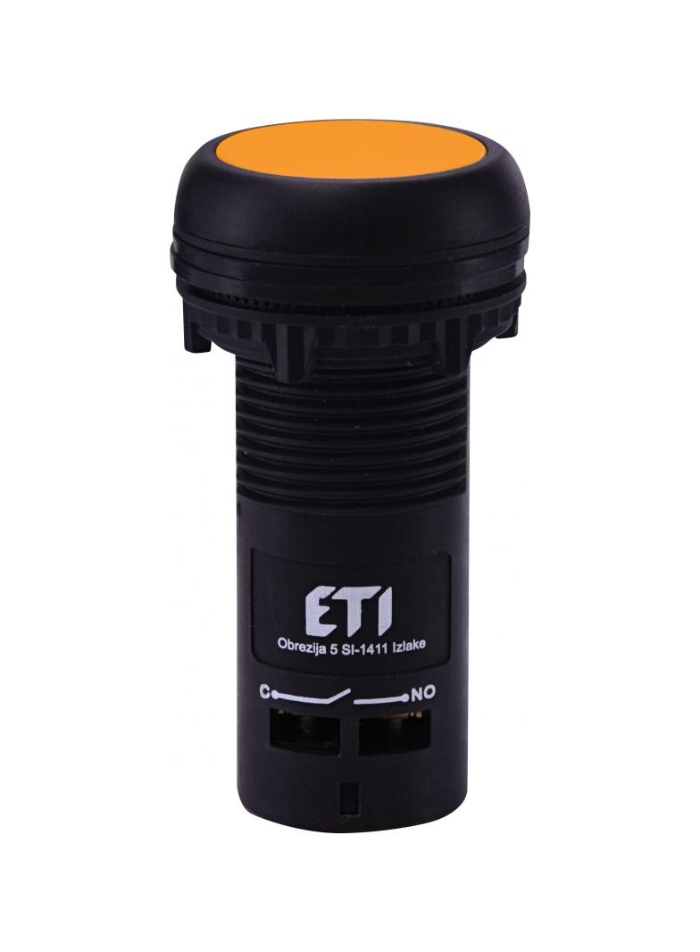 ECF-10-A - Przycisk kompaktowy z guzikiem krytym, 1NO, Pomarańczowy