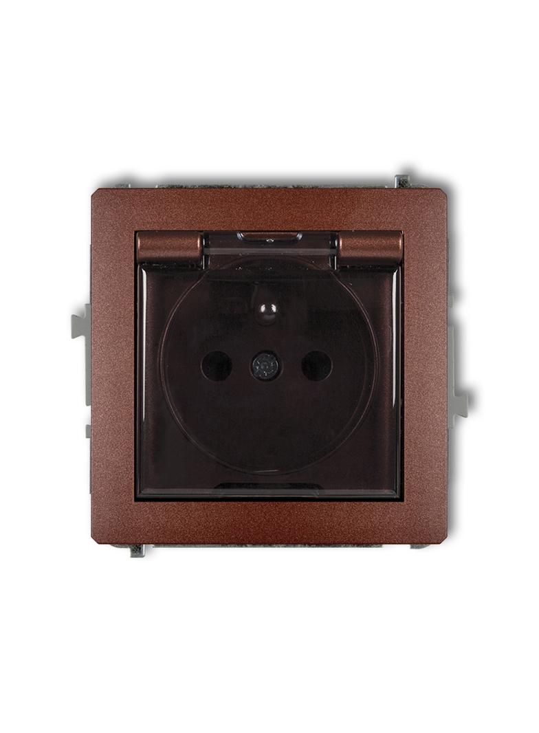 DECO Mechanizm gniazda bryzgoszczelnego z uziemieniem 2P+Z (klapka dymna, przesłony torów prądowych)