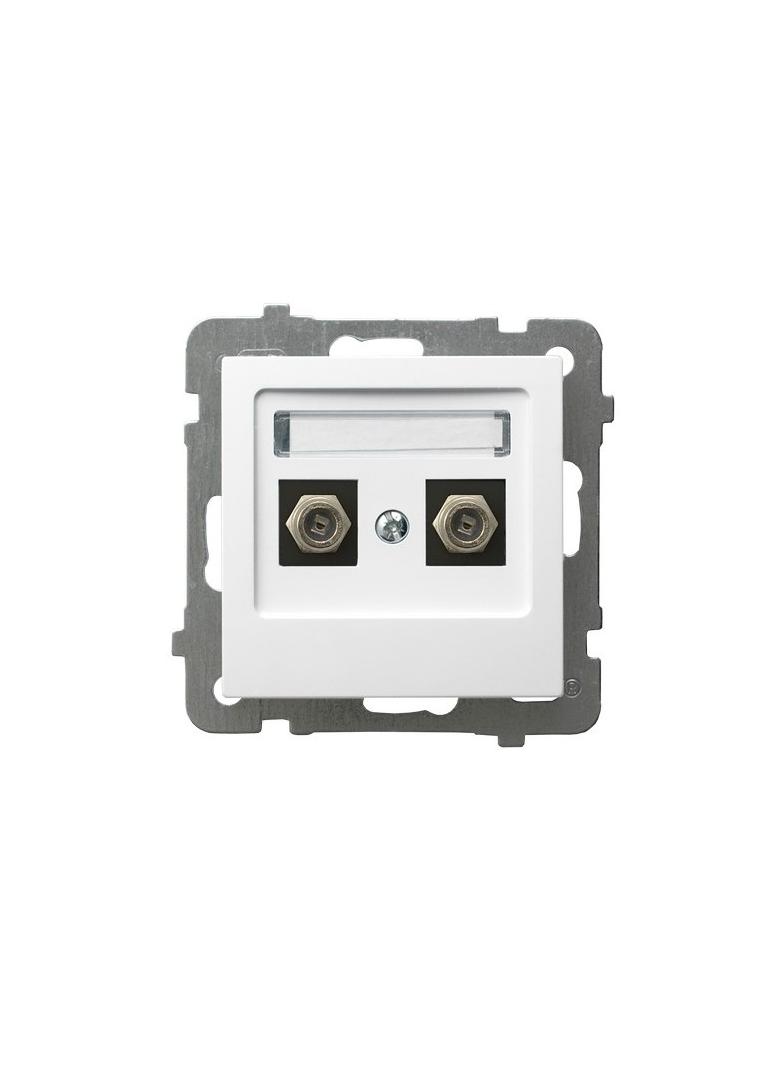 AS ANTYBAKTERYJNY Gniazdo antenowe typu F podwójne produkt zawiera szkło fosforanowo-srebrowe - kolo