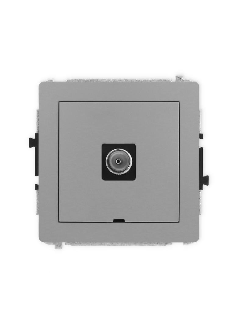 DECO Mechanizm gniazda antenowego pojedynczego TV, bez pola opisowego szary mat