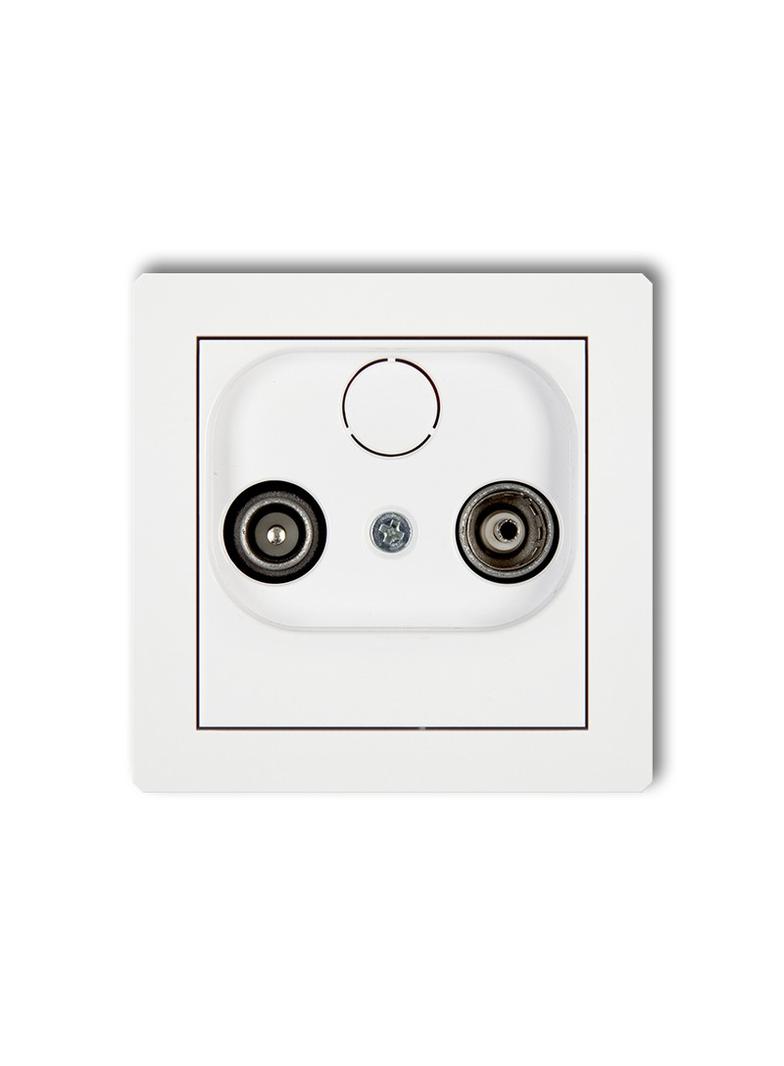 DECO Mechanizm gniazda abonenckiego RTV końcowego w szeregu gniazd przelotowych 6dB biały