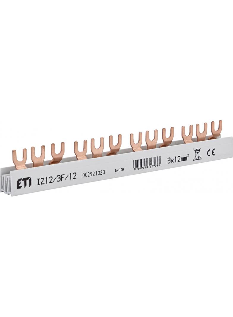 Szyna łączeniowa widełkowa 3P 80A 12mm2 (12 mod.) IZ12/3F/12 002921020 ETI