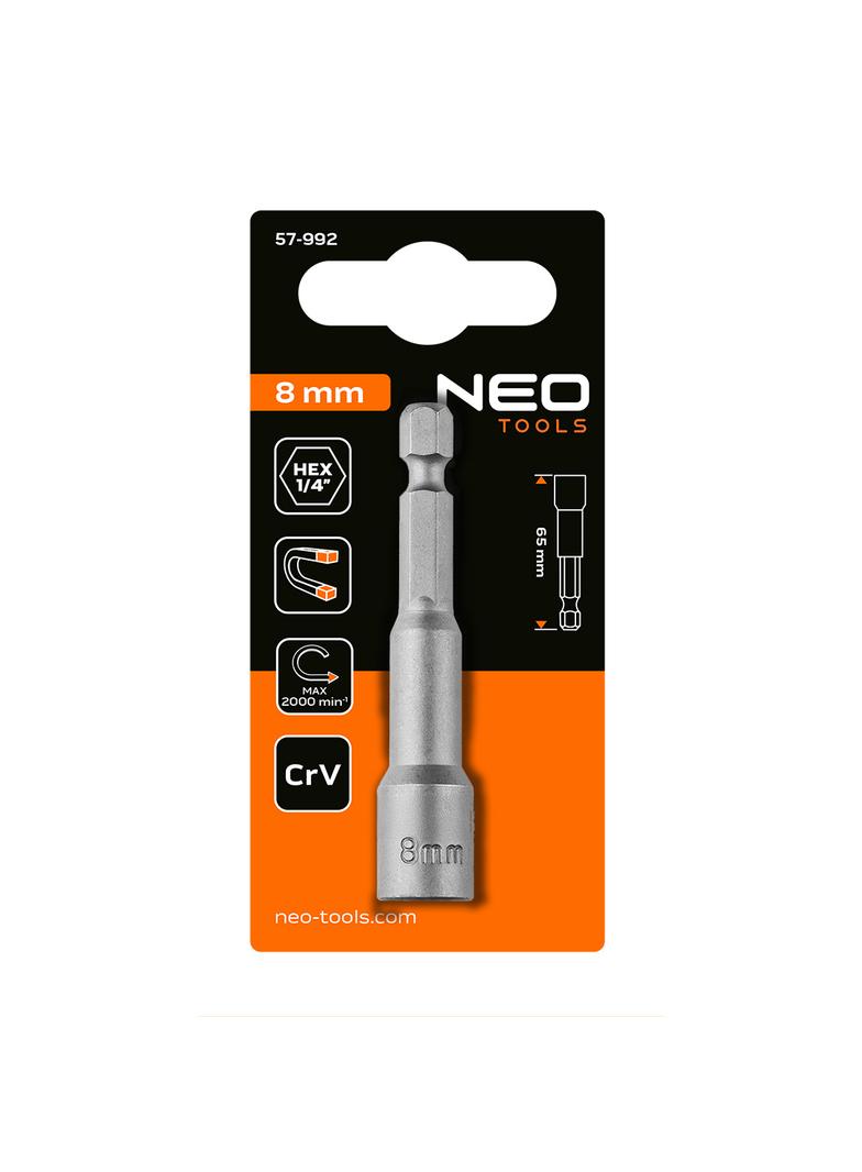 Nasadka magnetyczna 8 x 65 mm, trzpień 1/4"