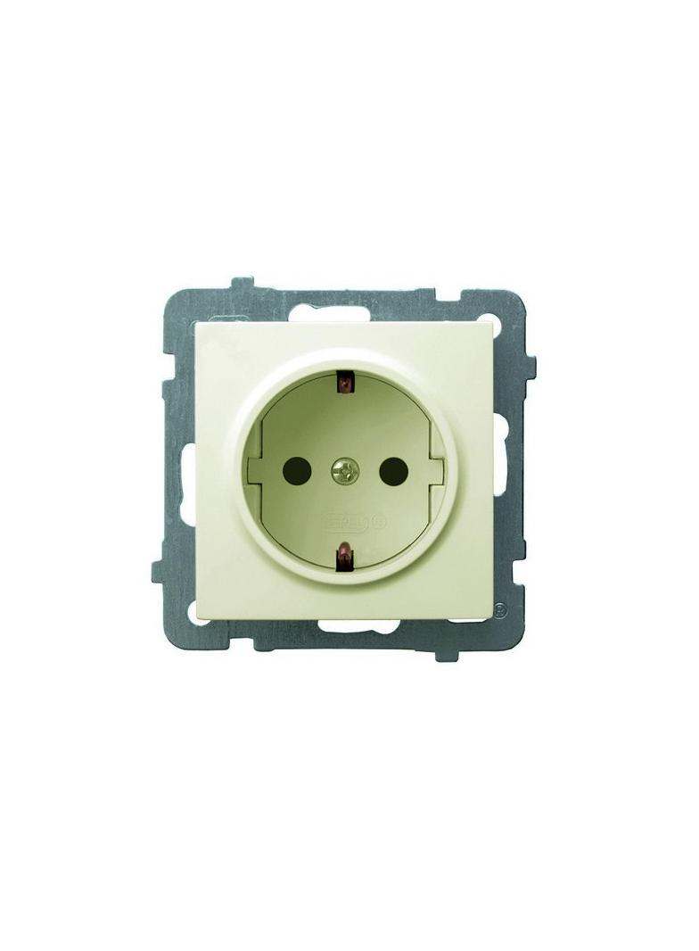 AS Gniazdo pojedyncze z uziemieniem schuko - kolor ecru
