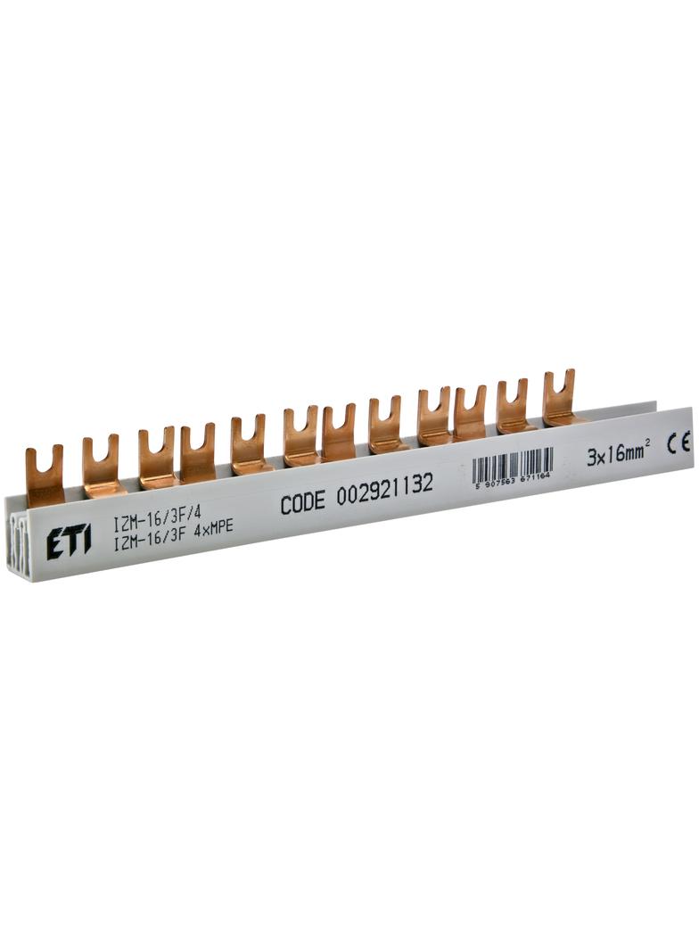 Szyna łączeniowa widełkowa 3P 100A 16mm2 (12mod.) IZM-16/3F 4xMPE 002921132 ETI