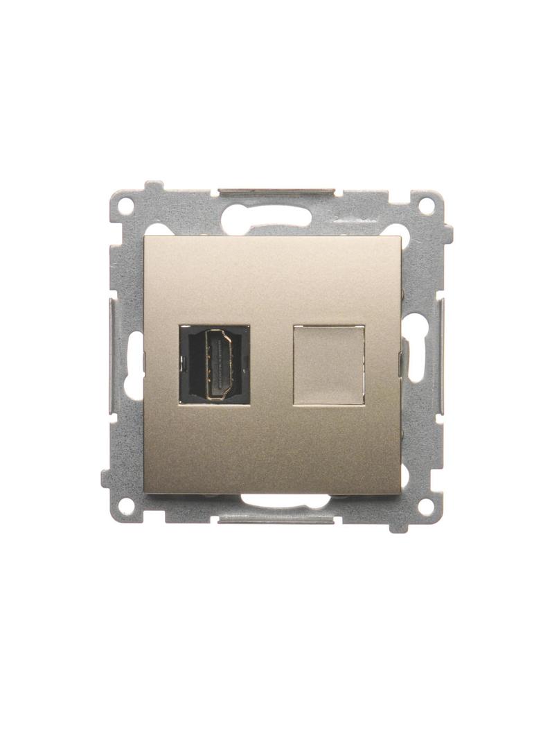 Simon 54 Gniazdo HDMI złoty mat