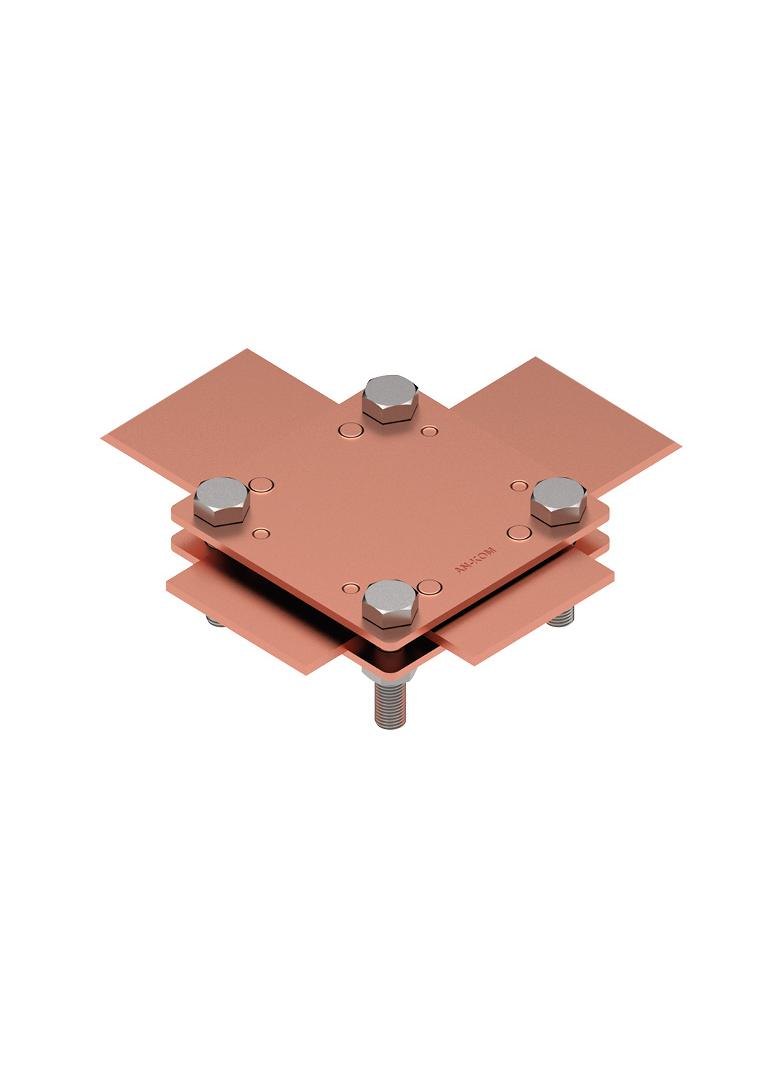 Złącze krzyżowe 2 płytki, 4 x M8 , B do 50 mm /CU/