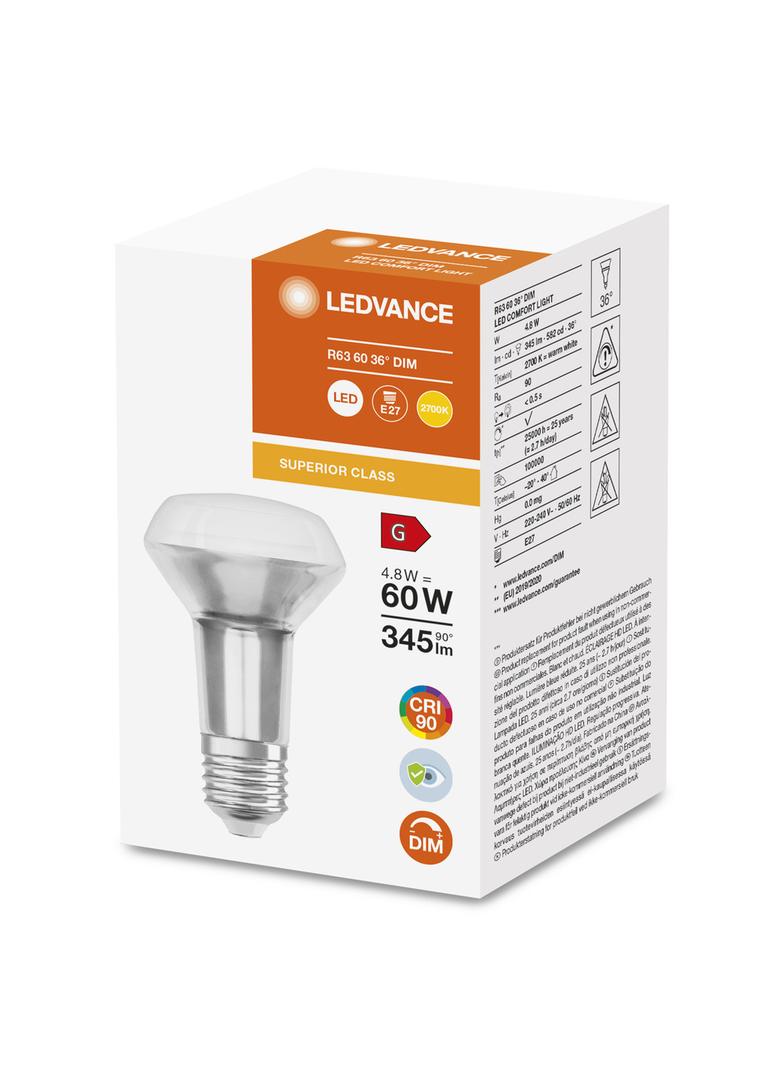 Lampa LED Superior R63 ściemnialna 4,8W 927 E27 LEDVANCE