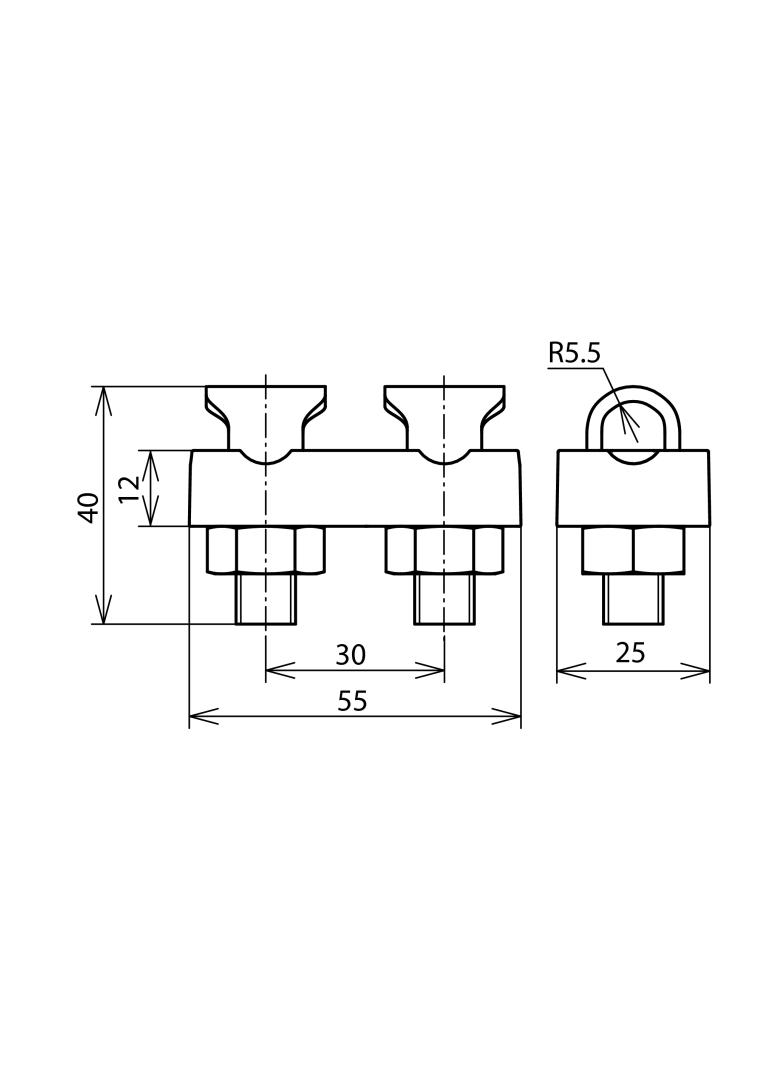 Zacisk KS, 2-częściowy M10, St/tZn