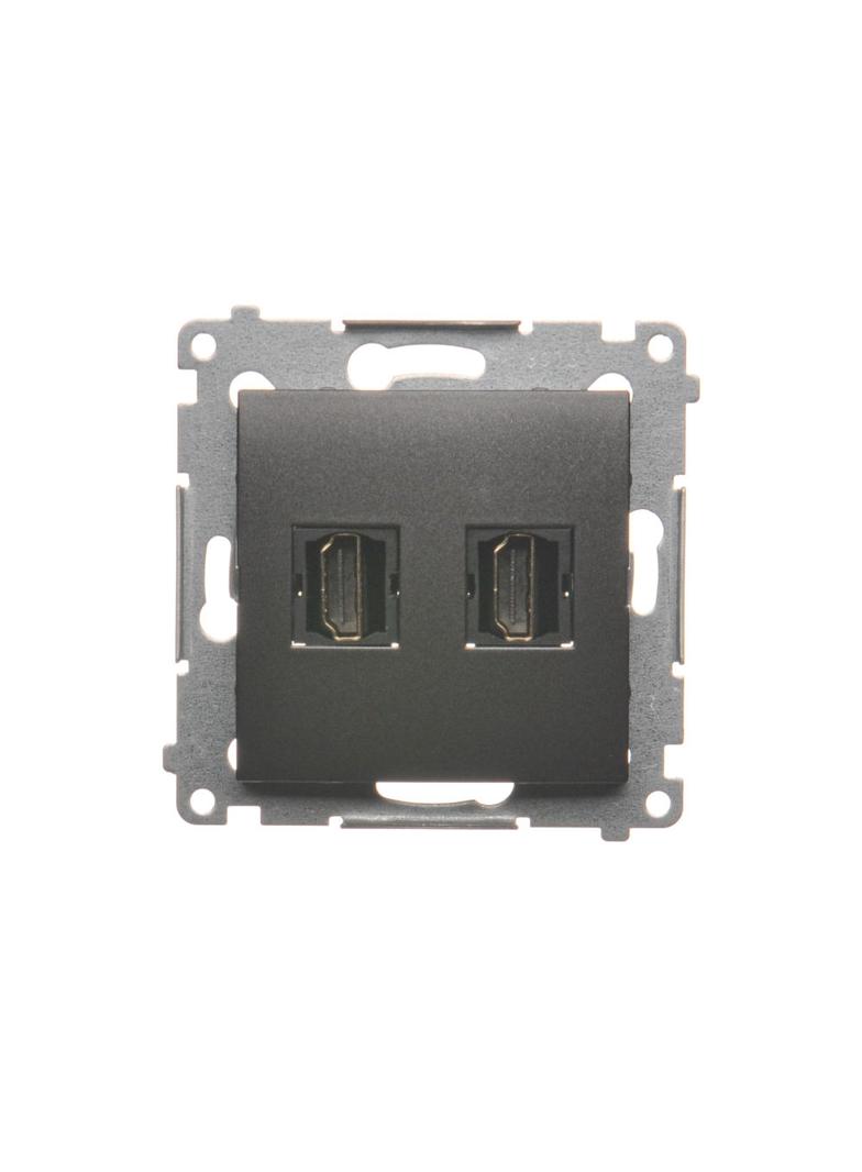 Simon 54 Gniazdo HDMI podwójne antracyt