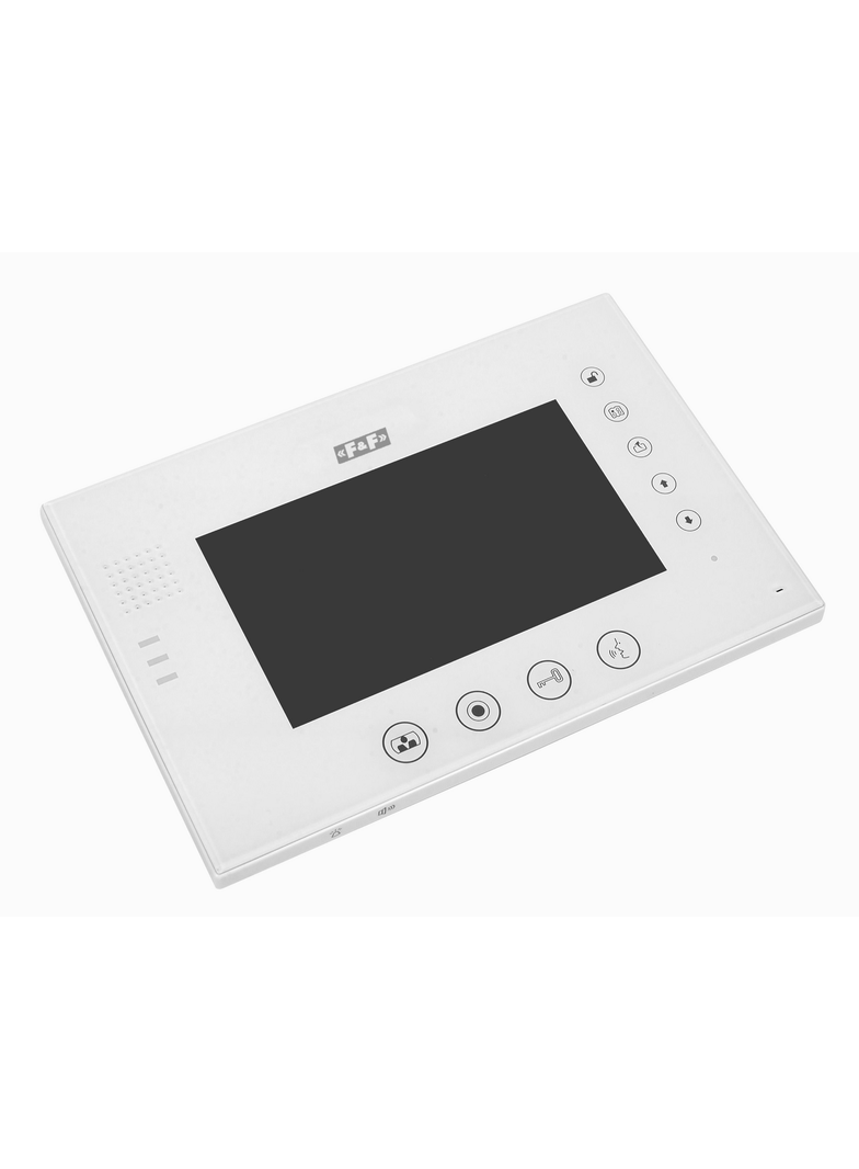 Wideodomofon: monitor 7 kolorowy z pamięcią port karty SD plastik/aluminium czarny + zasilacz MK-08F F&F