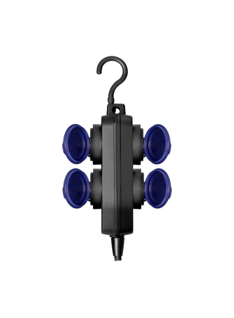 Przedłużacz warsztatowy bryzgoszczelny IP44, 4 gniazda (2+2) 2P+Z, IP44, przewód gumowy, H05RR-F 3x1