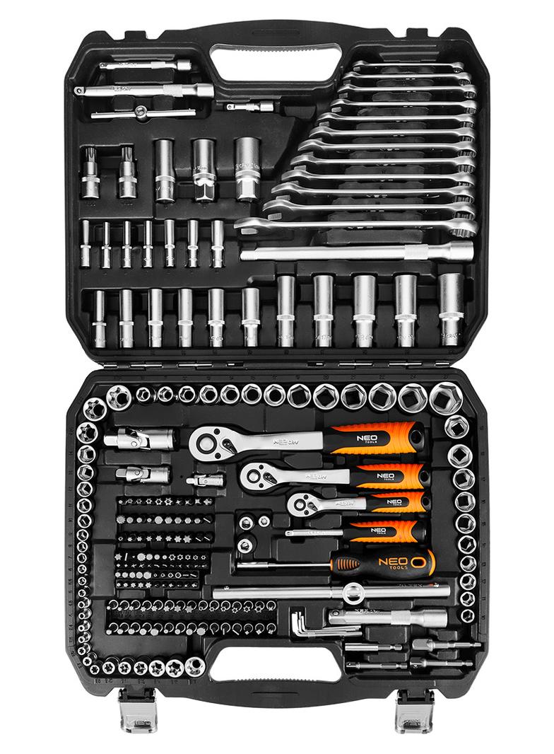 Zestaw kluczy 220 elementów 1/2", 3/8", 1/4"