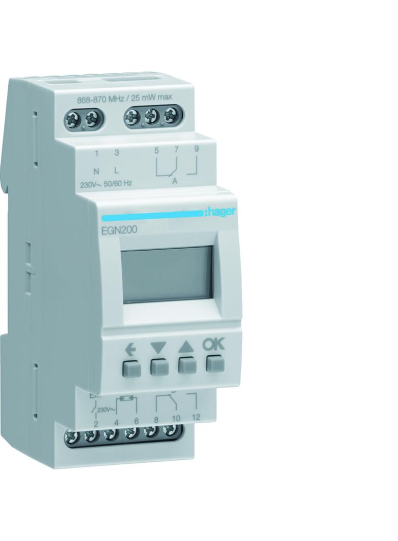 Wielofunkcyjny zegar cyfrowy z Bluetooth, 16A, 2-krotny