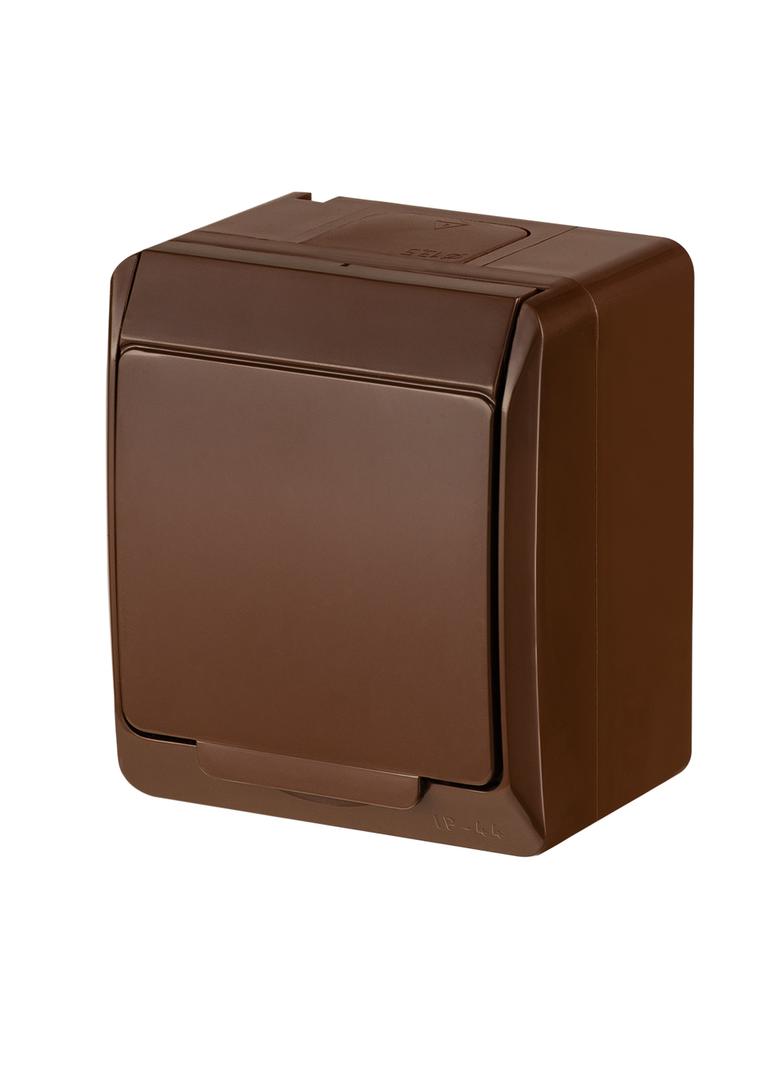 GNT HERMES 2P+Z schuko IP44 brąz