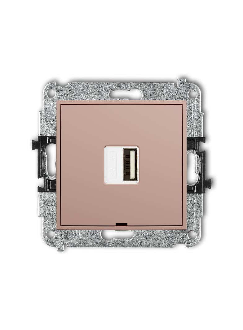 ICON Mechanizm ładowarki USB pojedynczej USB A, 5W max., 5V, 1A, bez pola opisowego łososiowy