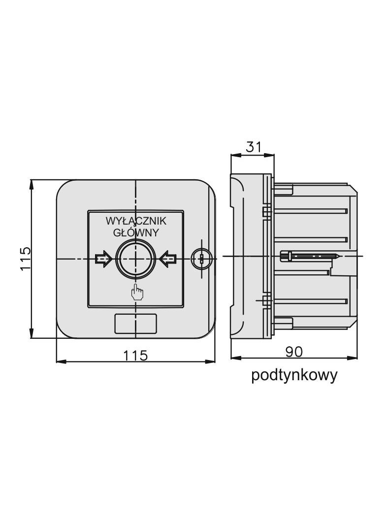 Wyłącznik alarmowy samoczynny p/t zamek WGZp-1s 921540 ELEKTROMET