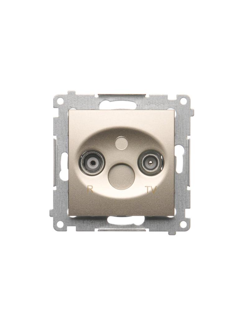 Simon 54 Gniazdo antenowe R-TV końcowe separowane tłum.1dB złoty mat