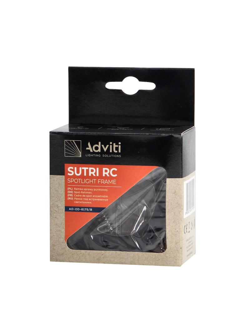 SUTRI RC ramka dekoracyjna oprawy punktowej, MR16/GU10 max 50W, okrągła, stała, czarna AD-OD-6175/B ORNO