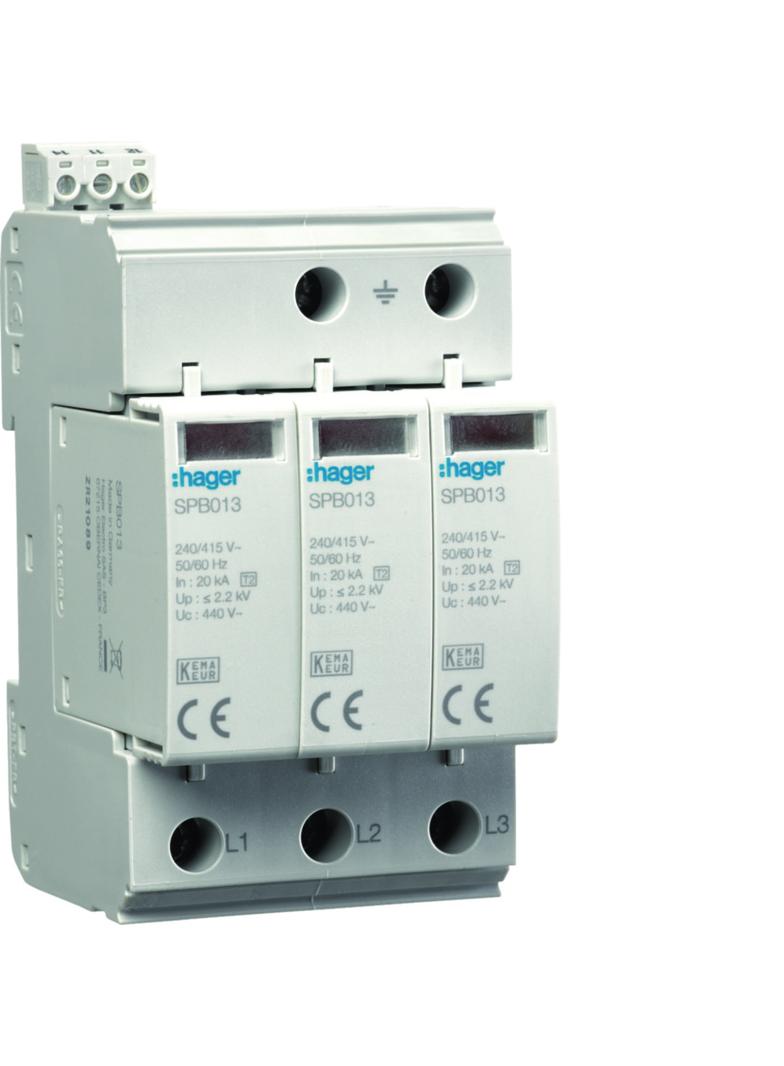 SPD T2 3P sieć IT 3+0 In=20kA Imax=40kA Up?2,2kV styk