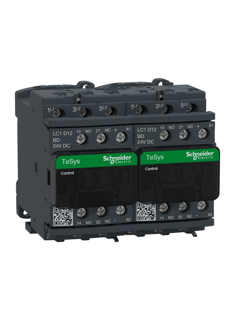Stycznik nawrotny I= 12 A AC-3 - napięcie cewki 24 V DC  LC2D12BD Schneider
