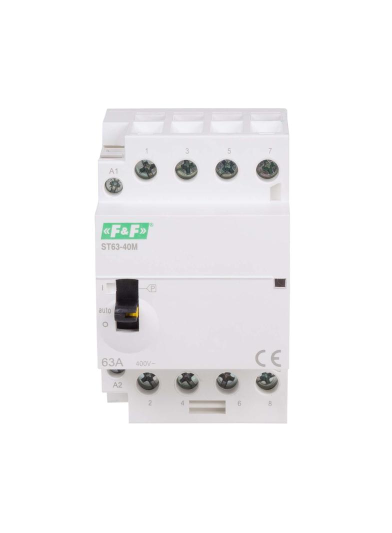 Stycznik modułowy ze sterowaniem ręcznym, montaż na szynie 63A, styki 4NO