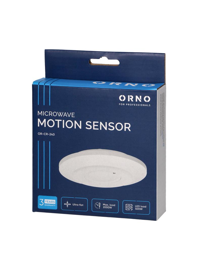 Mikrofalowy czujnik ruchu, 360st. IP20, 2000W, ultra płaski - 2,5cm OR-CR-240 ORNO