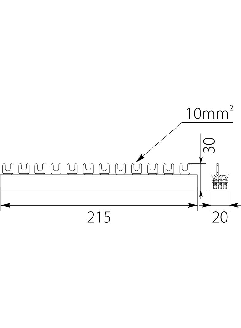 Szyna łączeniowa widełkowa 4P 12M 10mm2 S124F10 S12 4F-10 OPATÓWEK