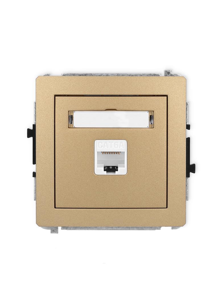 DECO Mechanizm gniazda komputerowego pojedynczego 1xRJ45, kat. 6A, 8-stykowy złoty metalik