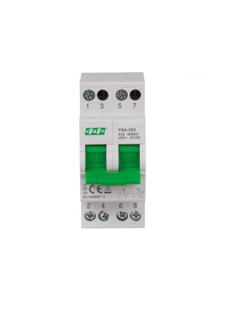 Przełącznik modułowy zasilania I-0-II (sieć-agregat) 2P 63A PSA-263 F&F