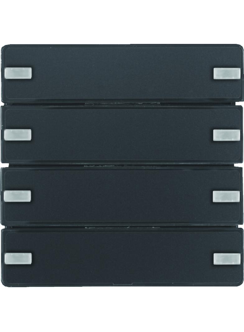 BERKER KNX e/s Q.x Przycisk poczwórny z polem opisowym z diodami LED RGB i czujnikiem temperatury antracyt 80144326 HAGER