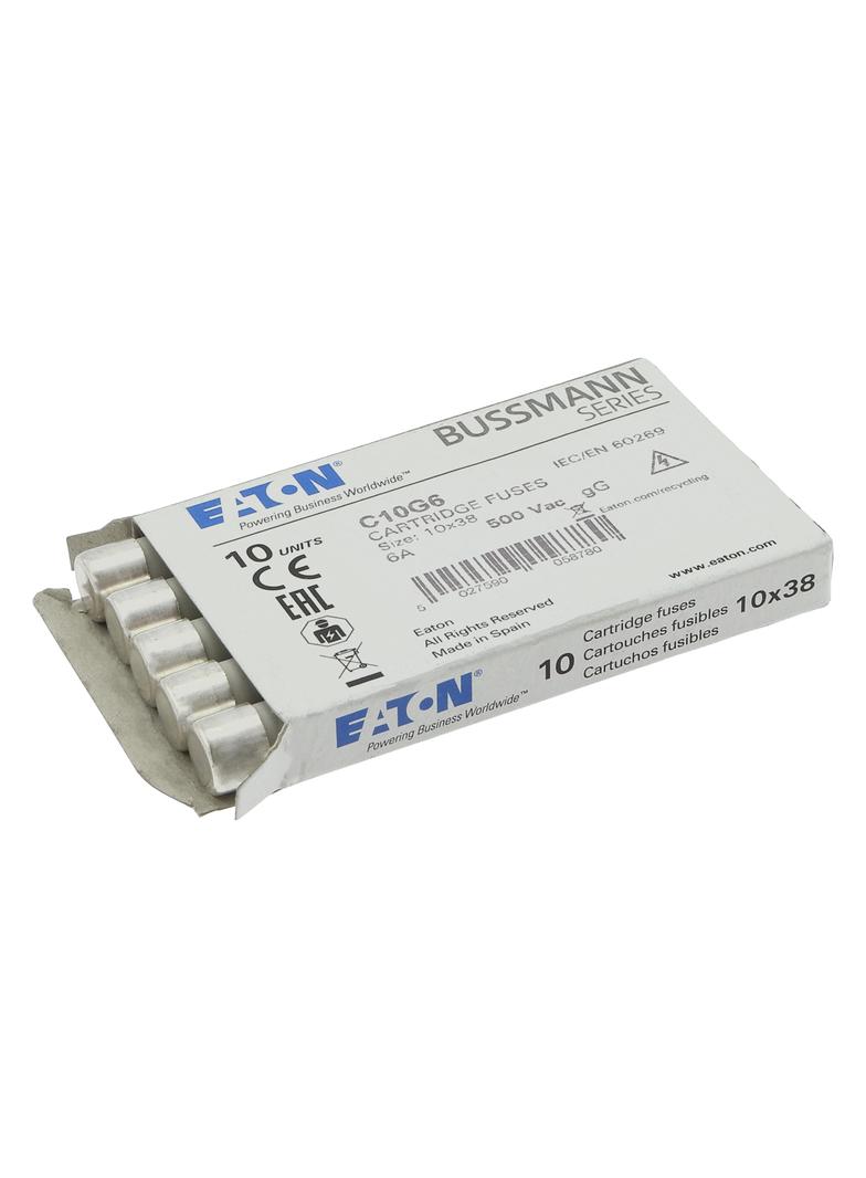 CYLINDRICAL FUSE 10 x 38 6A GG 500V AC Wkładka cylindryczna 10 x 38mm 6A GG 500V AC C10G6 EATON