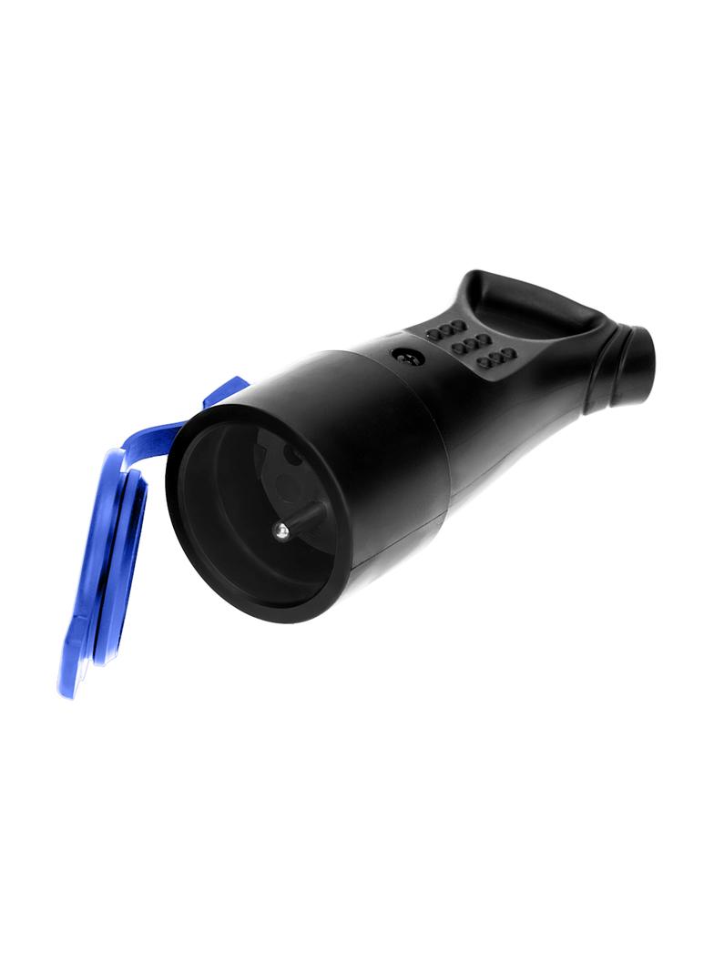 Bryzgoszczelne gniazdo gumowe proste IP44 czarne 16A 230V OR-AE-1370 ORNO