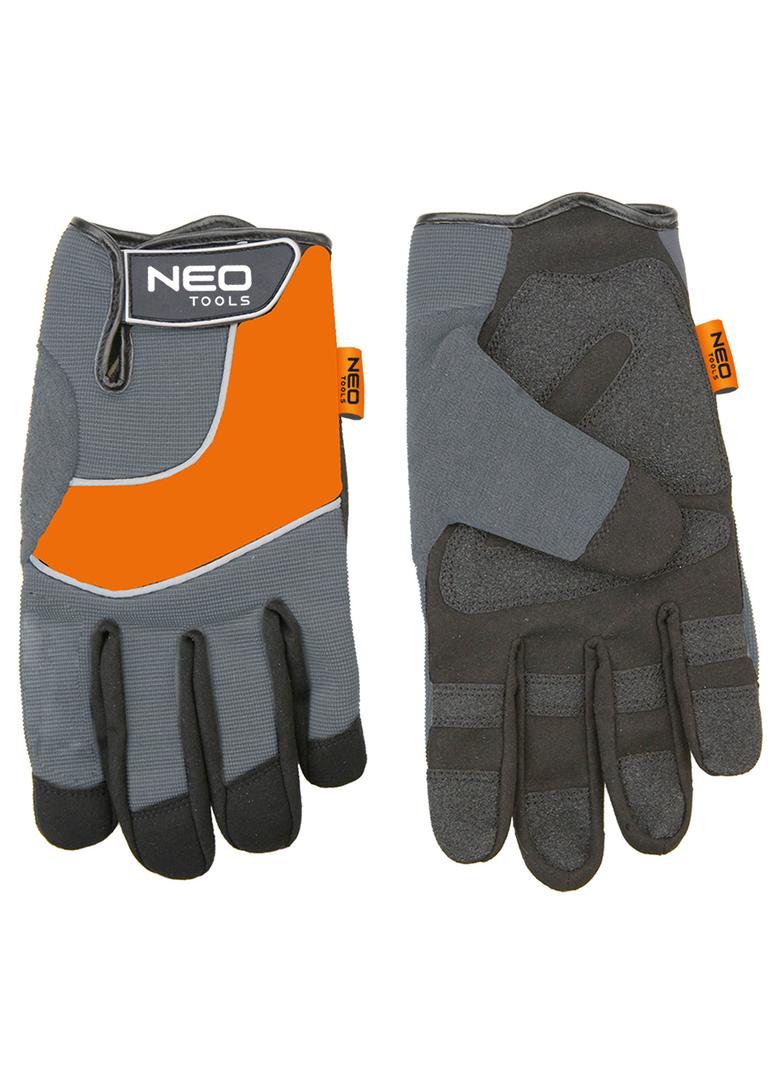 Rękawice robocze, skóra syntetyczna, wstawki PCV, 10"